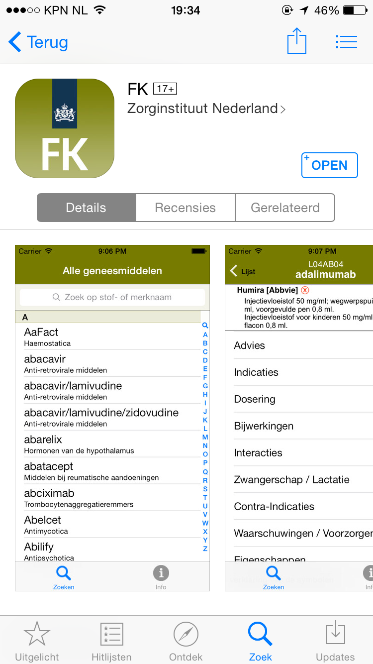 app van het farmacotherapeutisch kompas