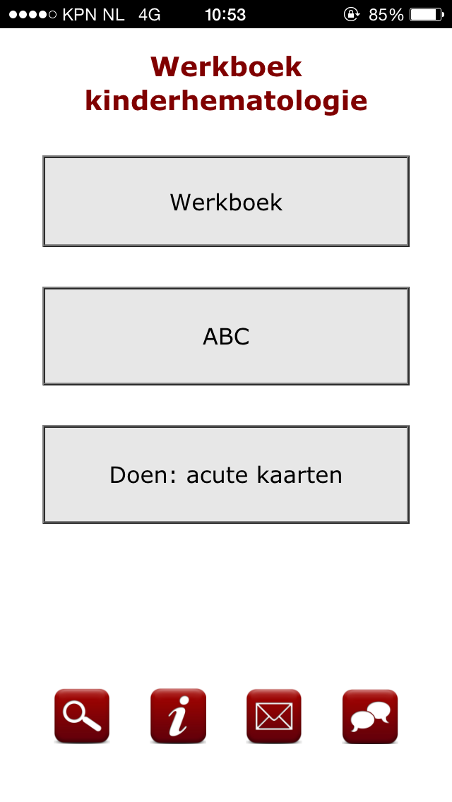 screenshot openingsscherm app werkboek hematologie